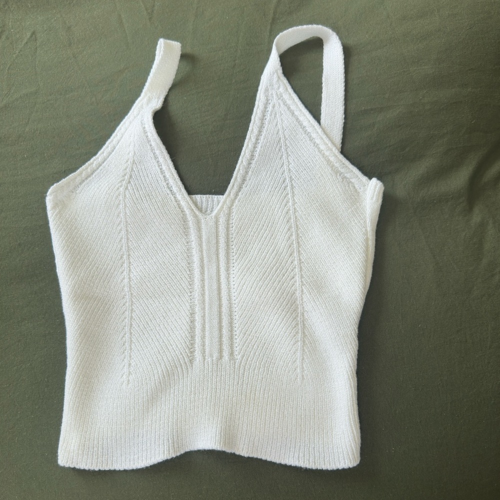 New White Knit Women's Top